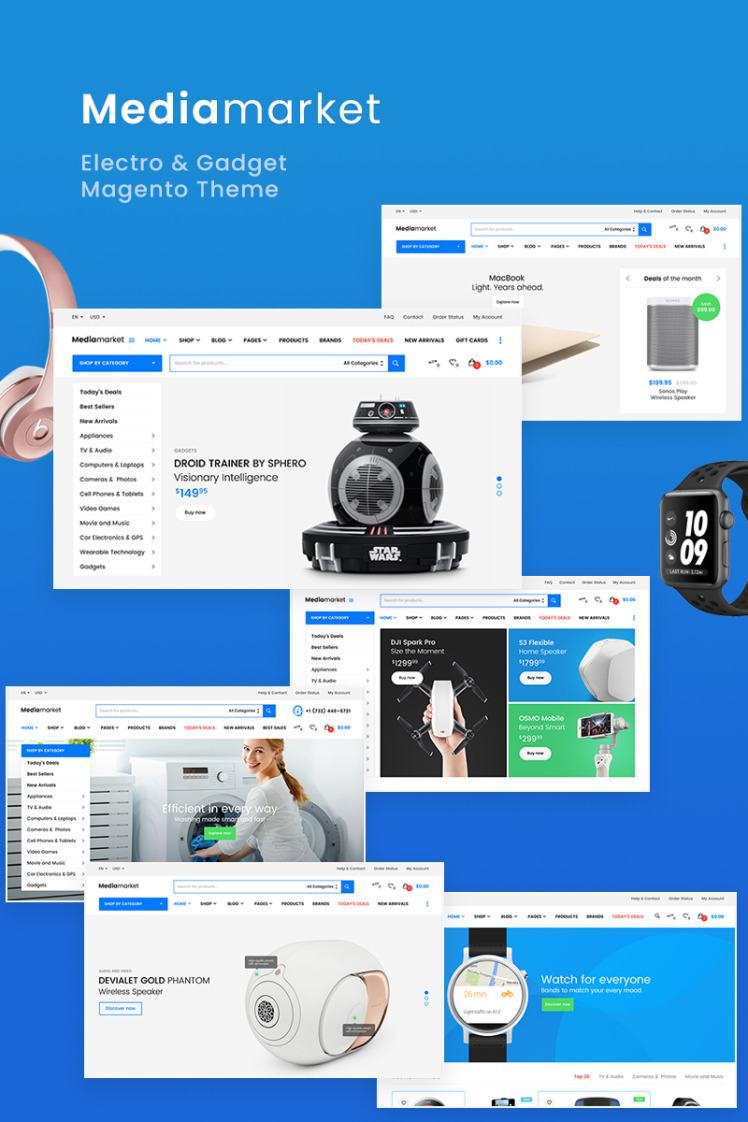 Mediamarket Fully Responsive and RTL supported Magento Themes