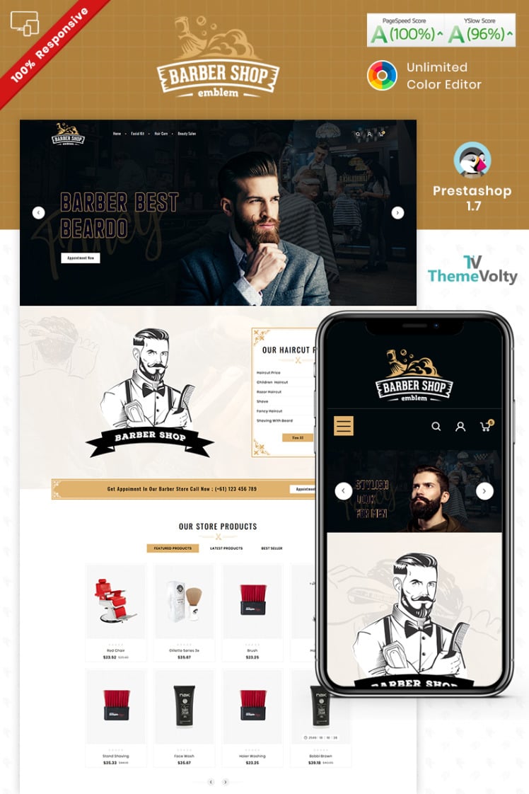 Barber Shop Saloon PrestaShop Themes