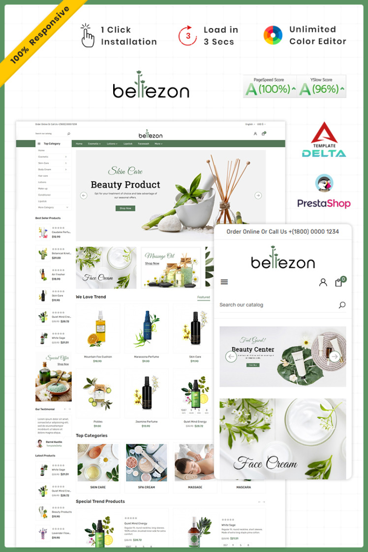 Bellezon Cosmetic Costery Store PrestaShop Themes
