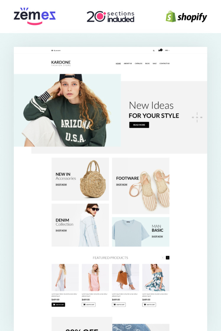 Kardone Clothing Store Modern Shopify Theme #93123