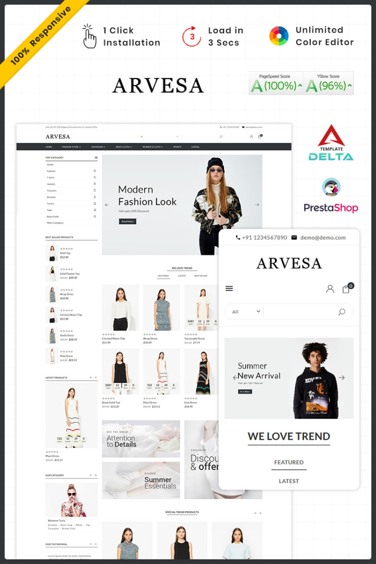 Fashi Arvesa Fashion Store PrestaShop Themes