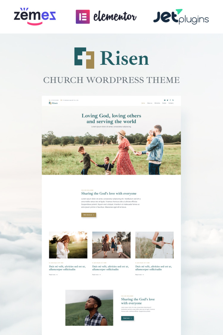 Risen Neat WordPress Theme Church WordPress Theme