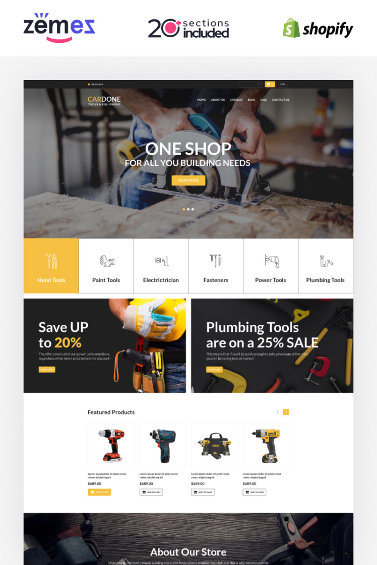Power Tools Shopify Theme Construction #94397