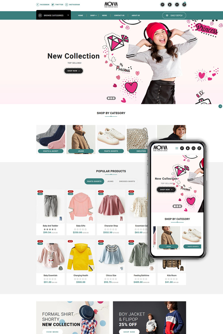 Movva The Baby kids fashion premium Shopify Theme #94943