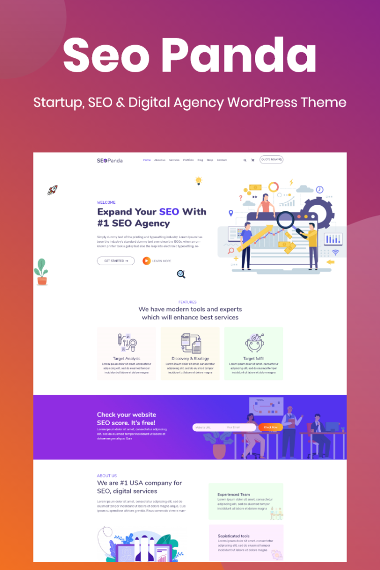 SeoPanda Multipurpose Digital agency seo startup WordPress Elementor Theme