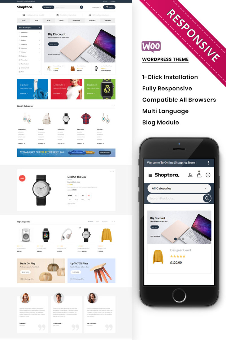 Shoptora The Mega Store Premium WooCommerce Theme