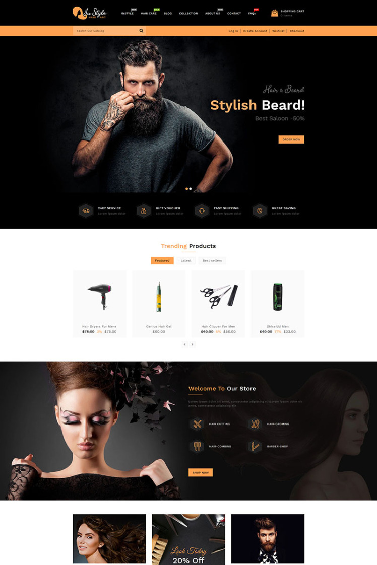 Instyle Hair Saloon Shopify Theme #95791