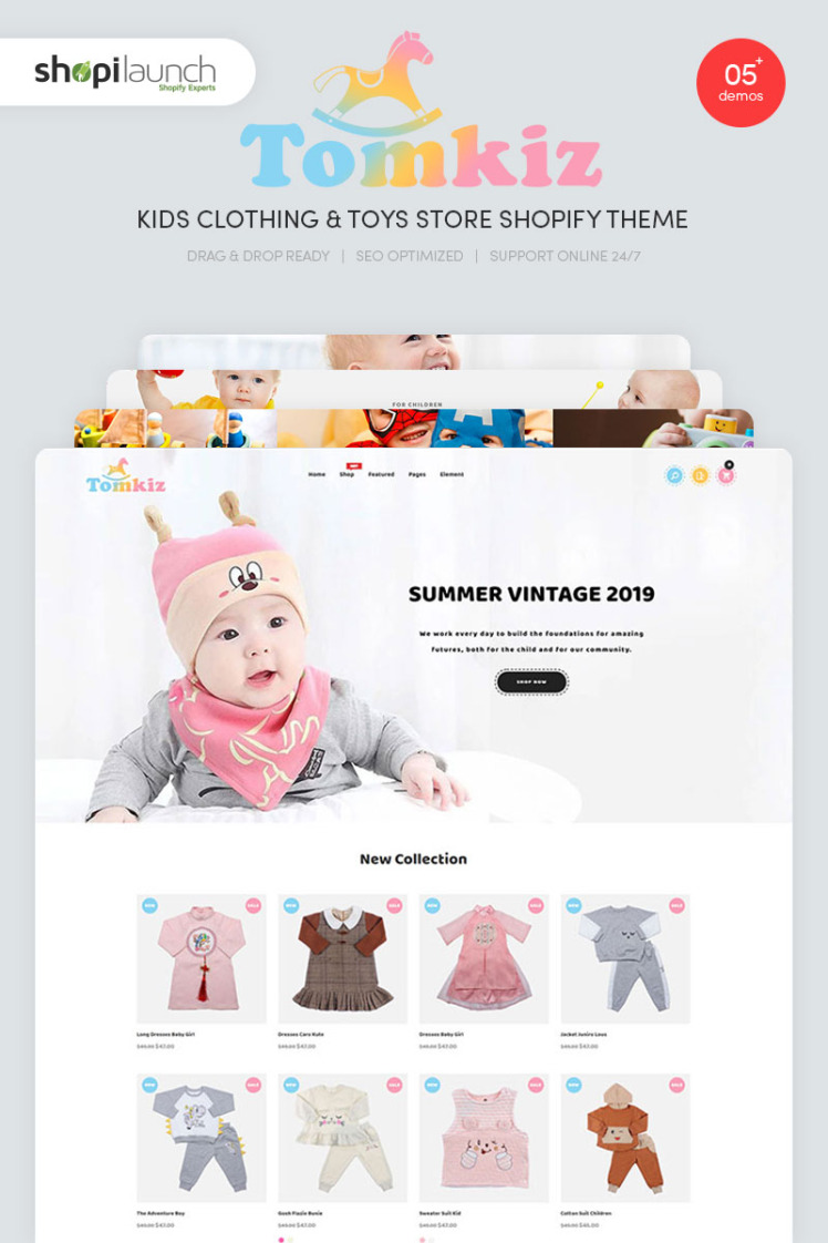 Tomkiz Kids Clothing Toys Store Shopify Theme #95947