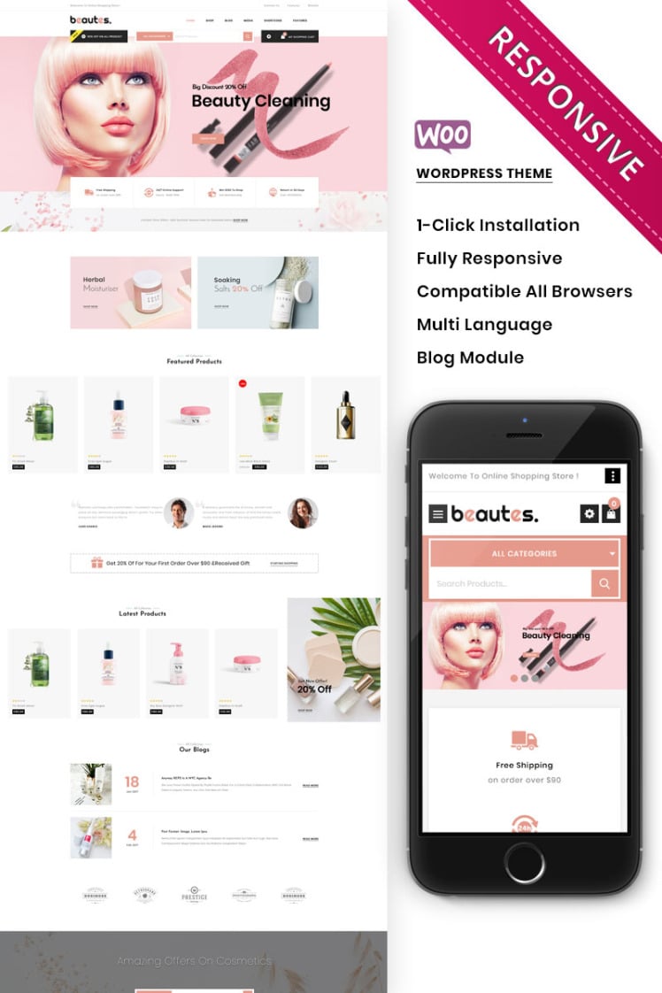 Beautes The Mega Cosmetic Store WooCommerce Theme