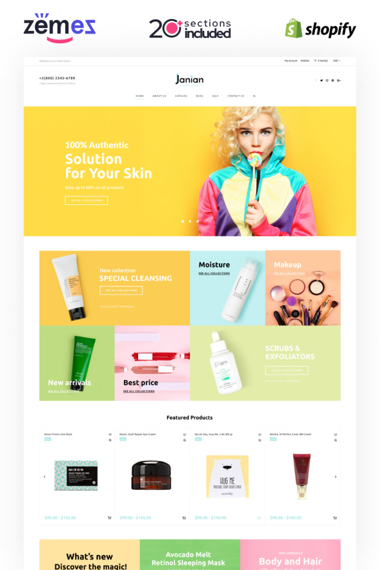 Janian Korean Cosmetics Online Store Shopify Theme