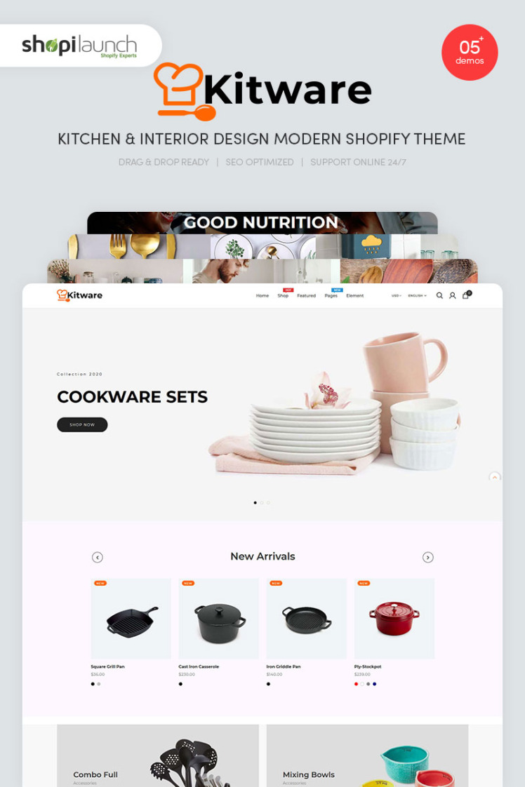 Kitware Kitchen Interior Design Modern Shopify Theme #98135