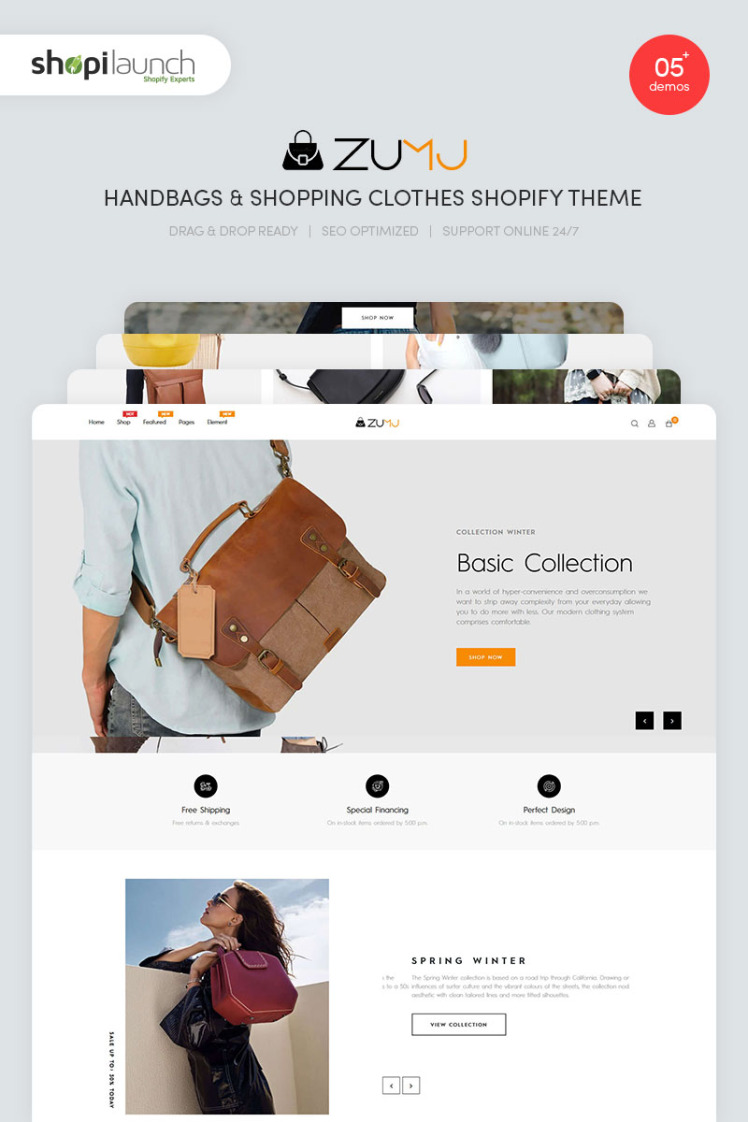 Zumj Handbags Shopping Clothes Shopify Theme #98278
