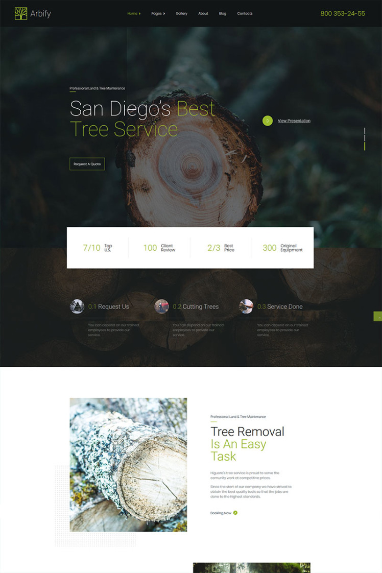Arbify Arborist and Tree Trimming Service WordPress Theme