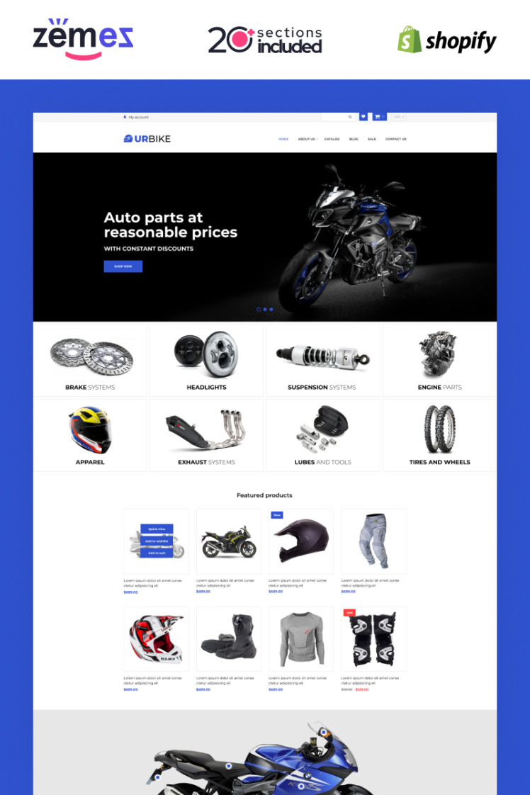 Urbike Bikes Online Store Template Shopify Theme