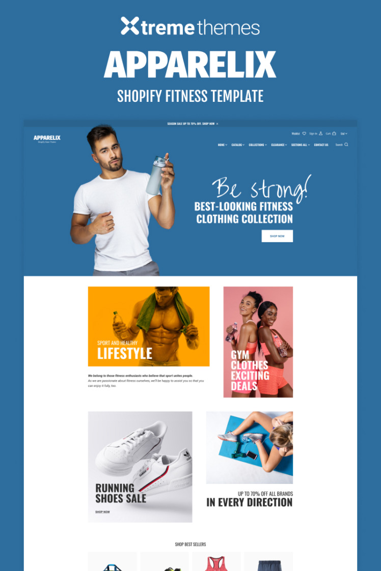 Apparelix Shopify Fitness eCommerce Template Shopify Theme #98573