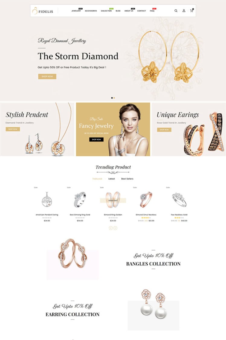 Fidelis Jewellery Store Shopify Theme