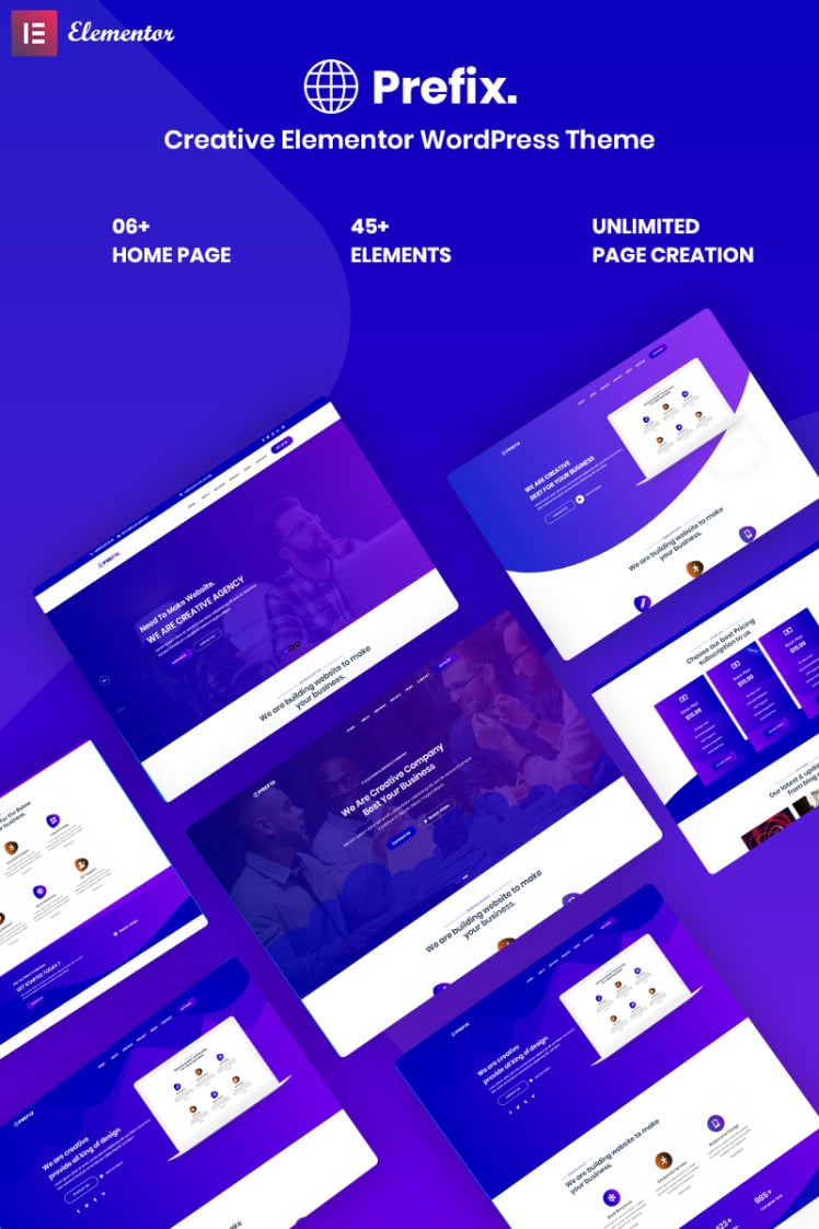 Prefix - Creative Responsive WordPress Theme #98744