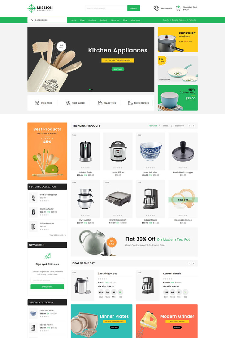 Mission Kitchen Store Shopify Theme