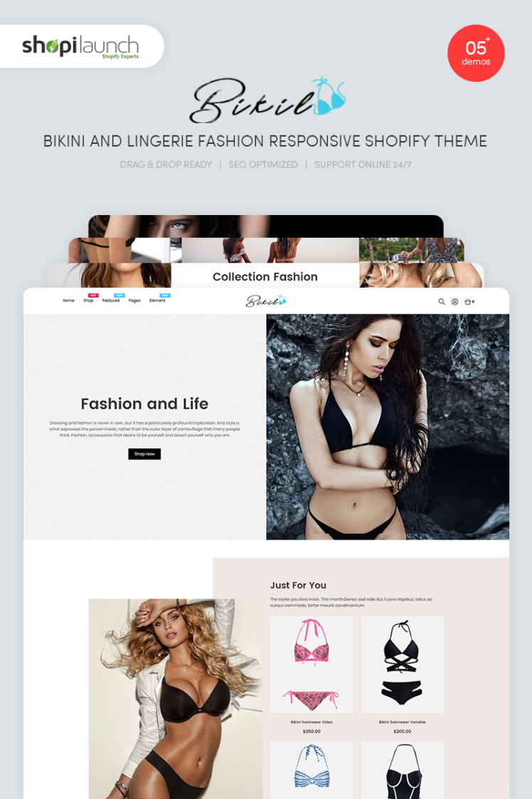 Bikil Bikini Lingerie Fashion Responsive Shopify Theme