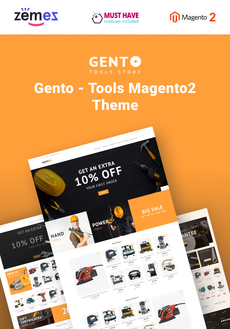 Hand Tools Store Design Magento Theme Gento Template