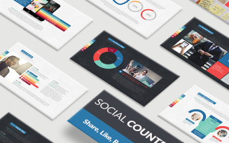 Social Counter PowerPoint template