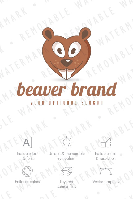 Template #75058 Animal Beaver Webdesign Template - Logo template Preview