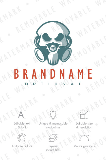 Template #75101 Gas Mask Webdesign Template - Logo template Preview