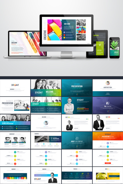 Template #75225 Simple Powerpoint Webdesign Template - Logo template Preview