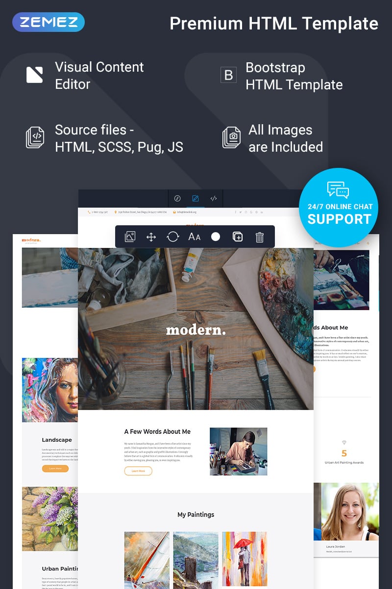 Reszponzív Modern - Portfolio Ready-To-Use Weboldal sablon 75215