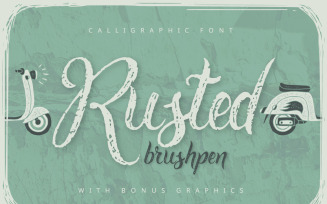Rusted Brushpen Script + Bonus Font