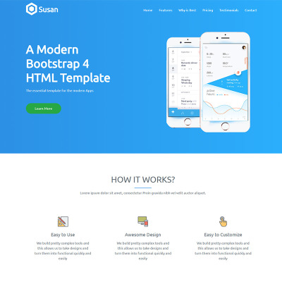 Susan - App Landing Page Template