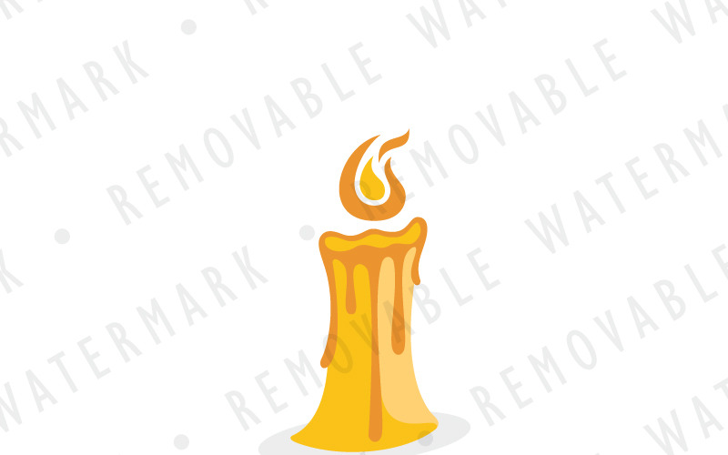 Melting Candle Logo Template