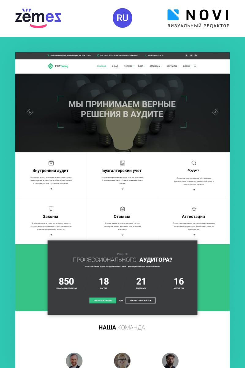 PROTaxing - Audit Ready-to-Use Clean Novi HTML №75315 - скриншот