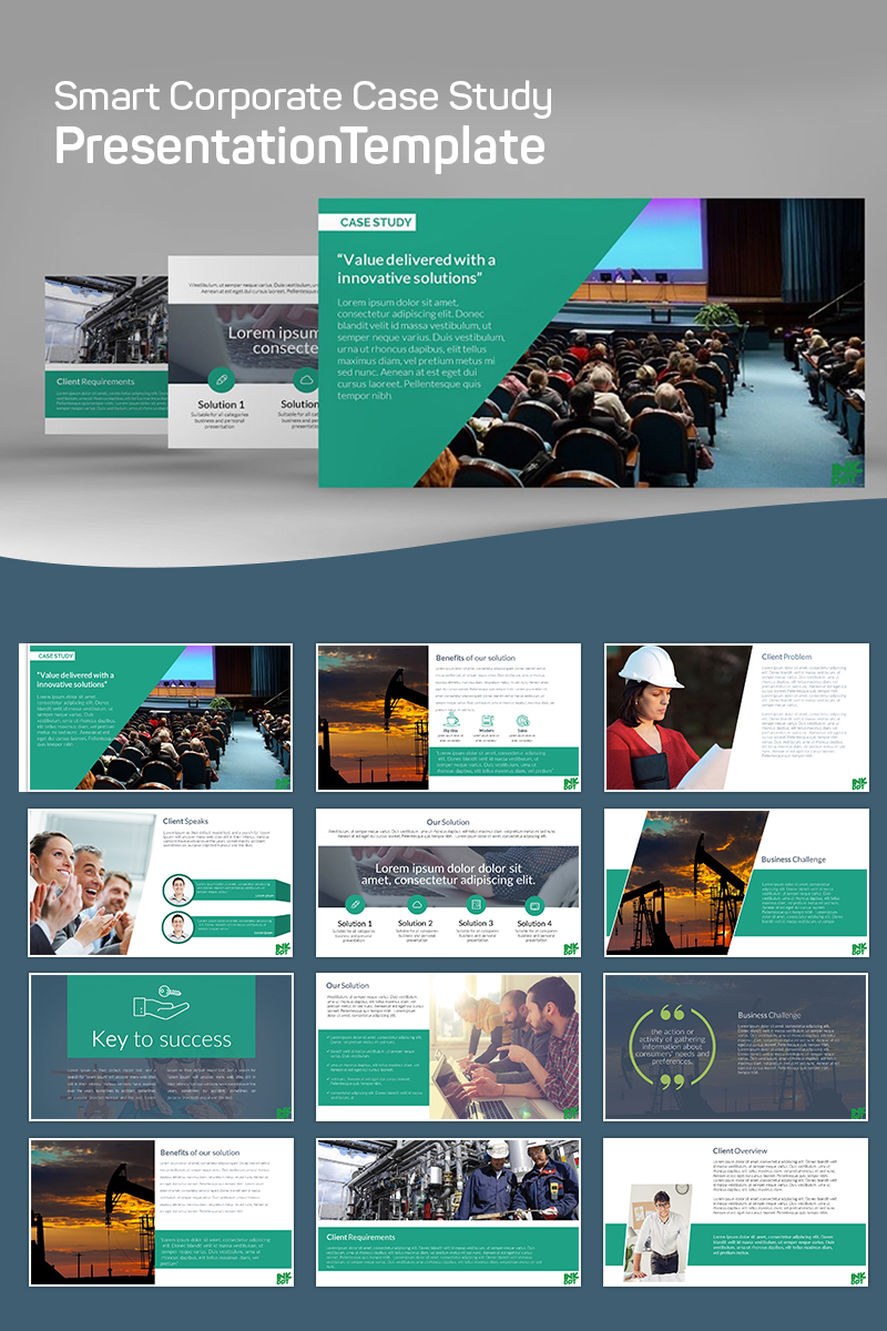 Szablon PowerPoint Modern Case Study - #75320 - zrzut ekranu