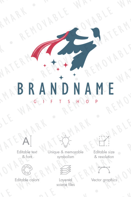 Template #75429 Bird Ribbon Webdesign Template - Logo template Preview