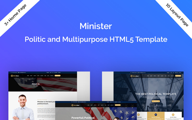 Minister-Political & Multipurpose Responsive Landing Page Template
