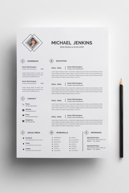 Template #75589 Resume Templates Webdesign Template - Logo template Preview