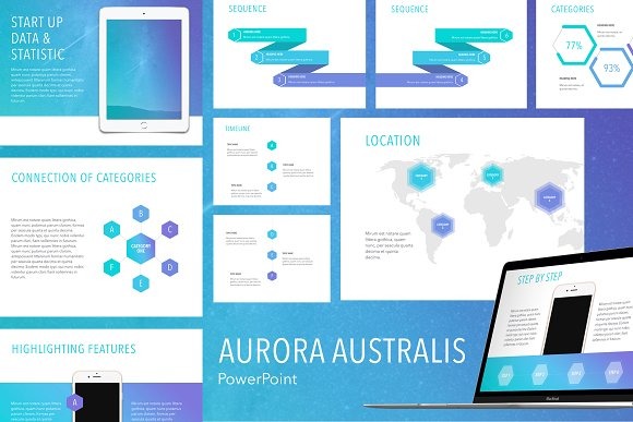 Aurora Australis PowerPoint template PowerPoint Template