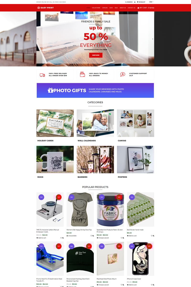 "Easyprint - Print Multicurrency Simple Shopify Theme" Responsive Shopify Thema №75532