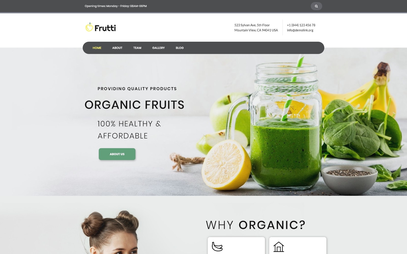 "Frutti - Organic Food Multipurpose Classic Elementor" - адаптивний WordPress шаблон №75535
