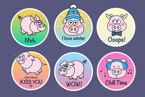 Piggy Badges - Illustration