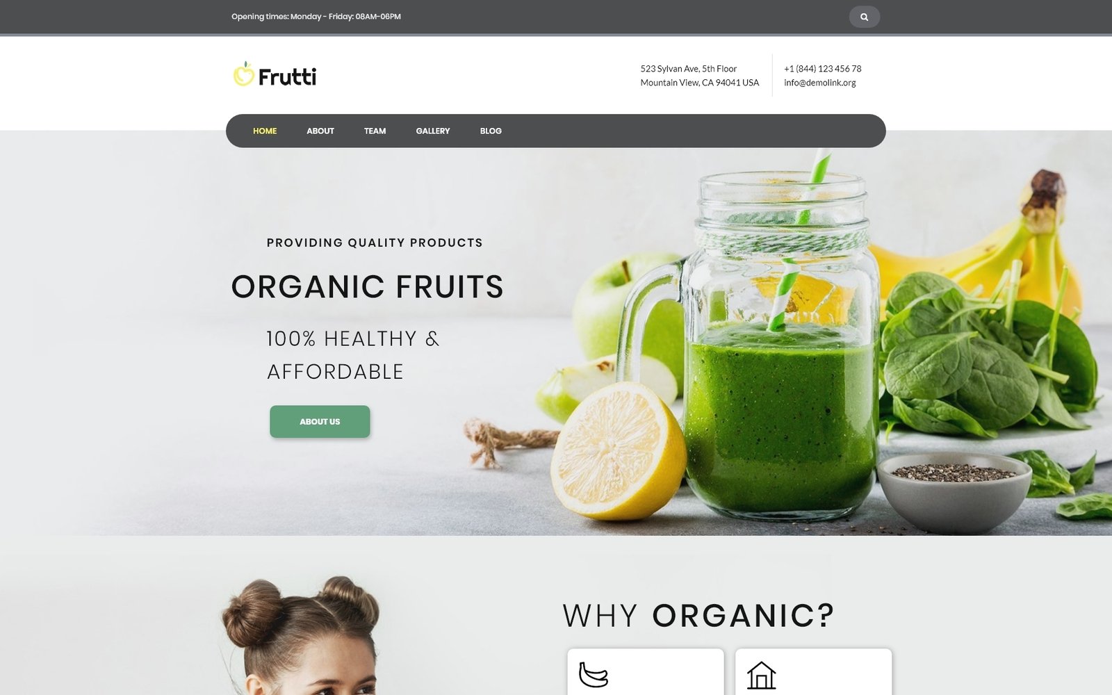 Reszponzív Frutti - Organic Food Multipurpose Classic Elementor WordPress sablon 75535
