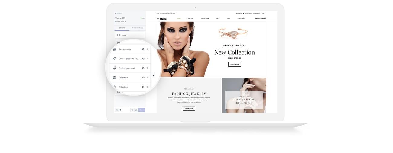 тема ювелирного магазина clean shopify