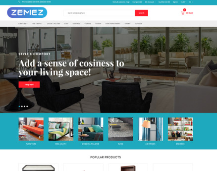 Home Furniture - Interior and Furniture Minimalistic OpenCart Template