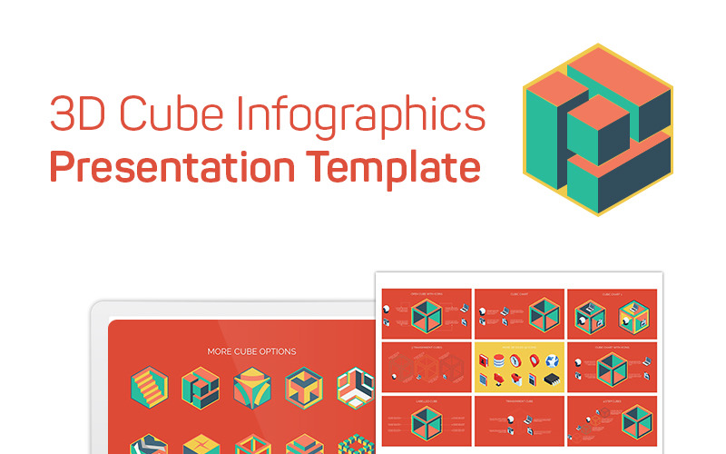 3D Cube Infographics vol.2 PowerPoint template PowerPoint Template