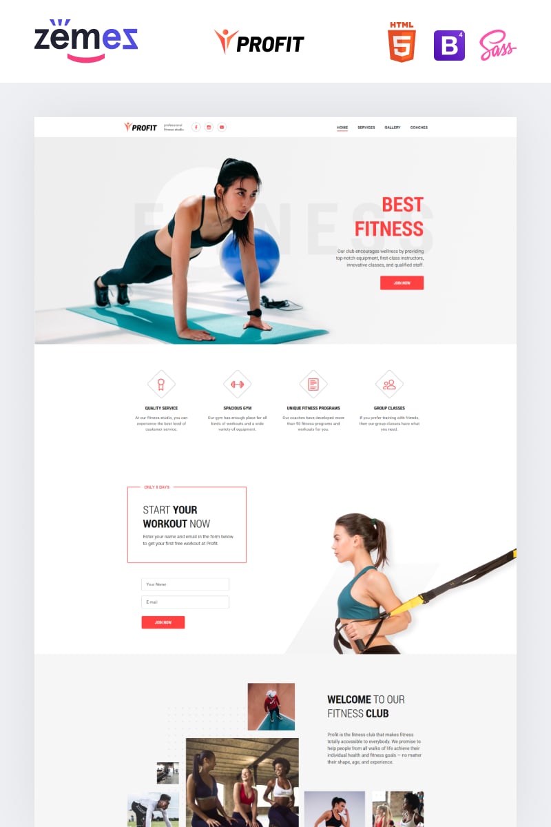 Profit - Sport One Page Minimal Bootstrap4 HTML №75656