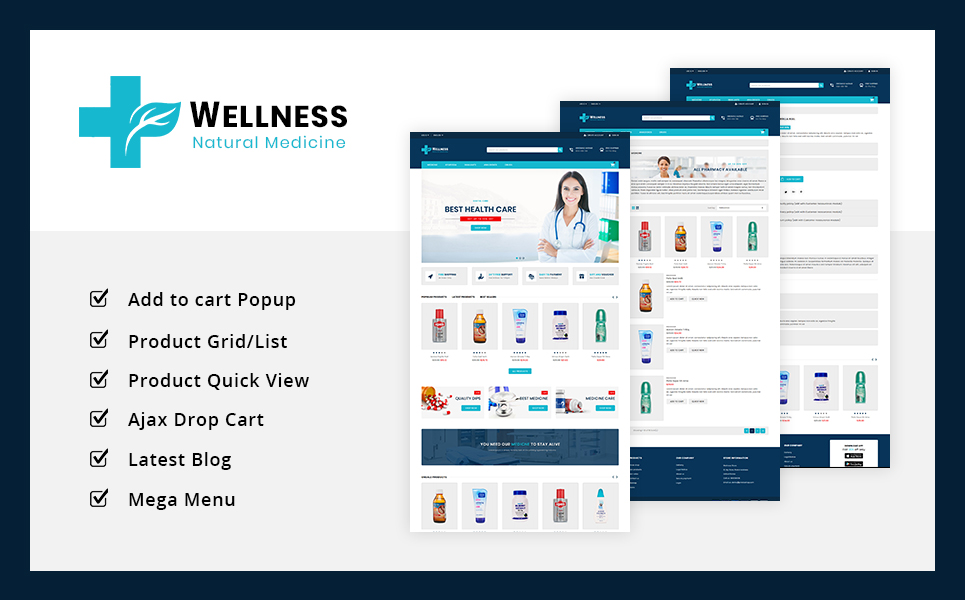 Responsive Wellness Medicine Store Prestashop #75644