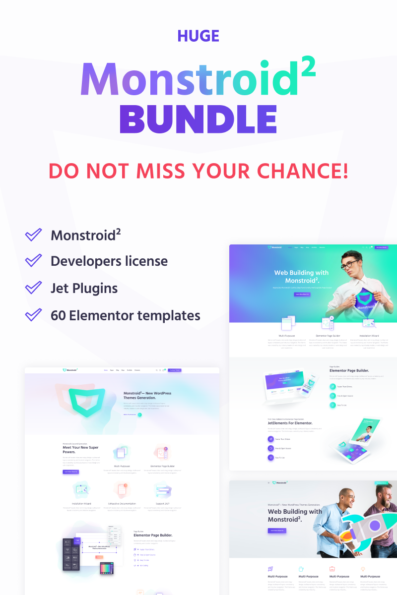 Tema WordPress #75645 "HUGE Monstroid2 Elementor Bundle" - screenshot