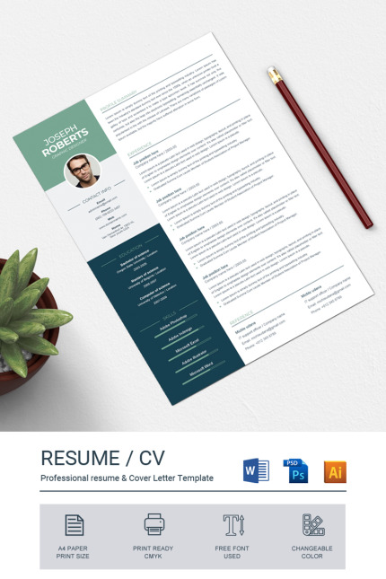 Template #75755 Clean Resume Webdesign Template - Logo template Preview