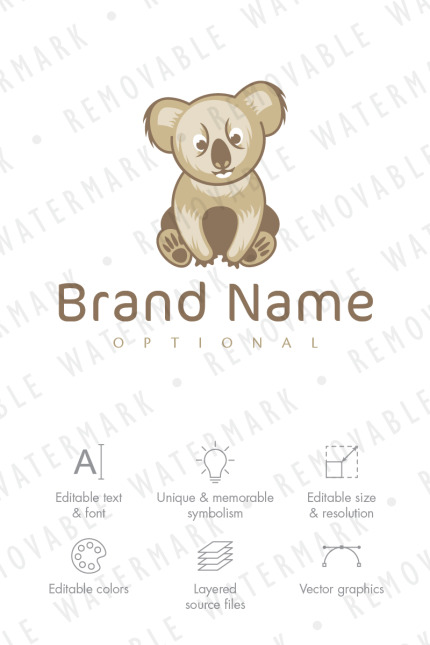 Template #75766 Bear Cute Webdesign Template - Logo template Preview